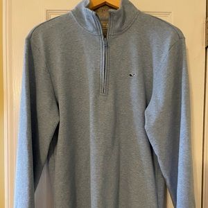 Men’s S Vineyard Vines light blue Heather quarter zip pullover